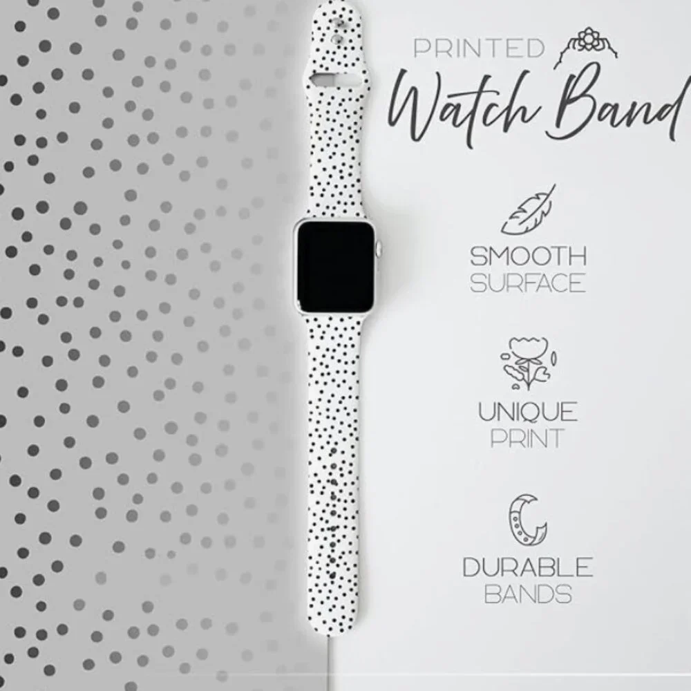 Printed Silicone Watch Band Compatible with Apple Watch